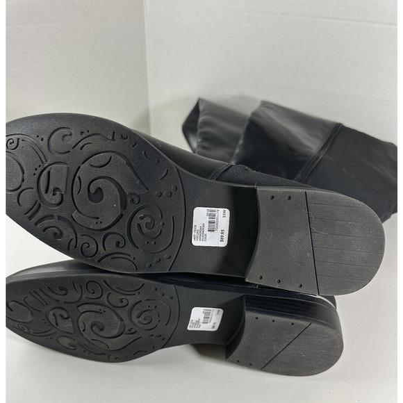 Lane Bryant Smooth 50/50 Silver Rand Boots Black Tall Riding Boot 11W 11 Wide - Picture 4 of 13